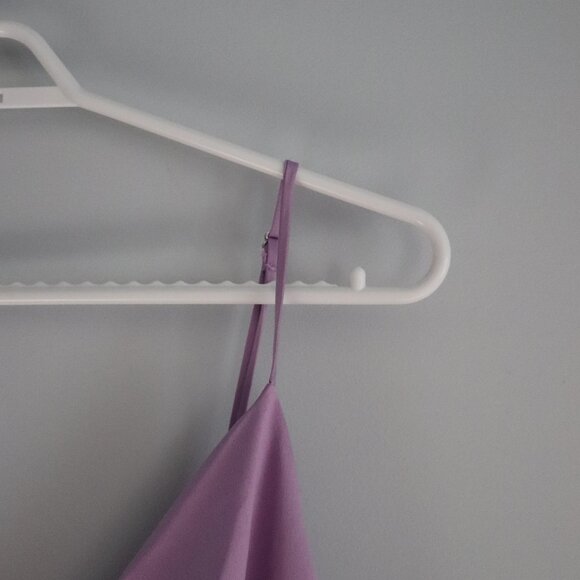 Dynamite Leslie Satin V-Neck M Purple Sleeveless Cami Mini Bodycon Wrap Dress - Picture 4 of 12